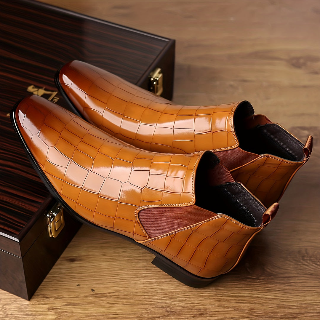 Men's Chelsea Boots, Casual Walking Shoes, Slip-on Sleek Boots