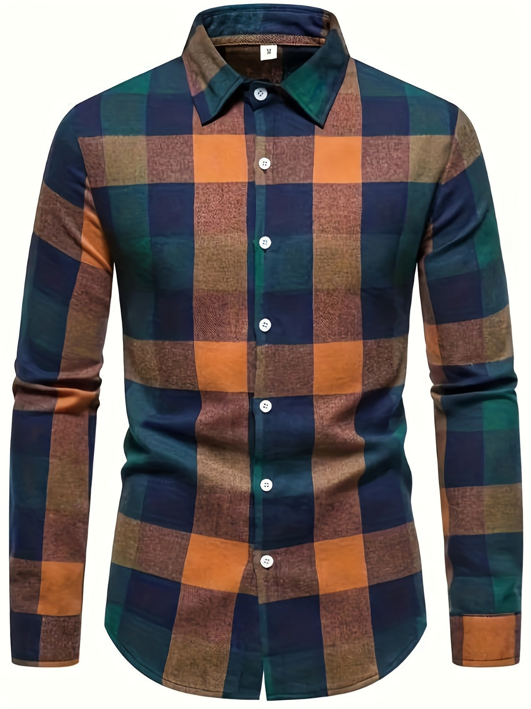 Plaid Pattern Men's Casual Retro Long Sleeve Button Up Shirt For Spring Fall Outdoor