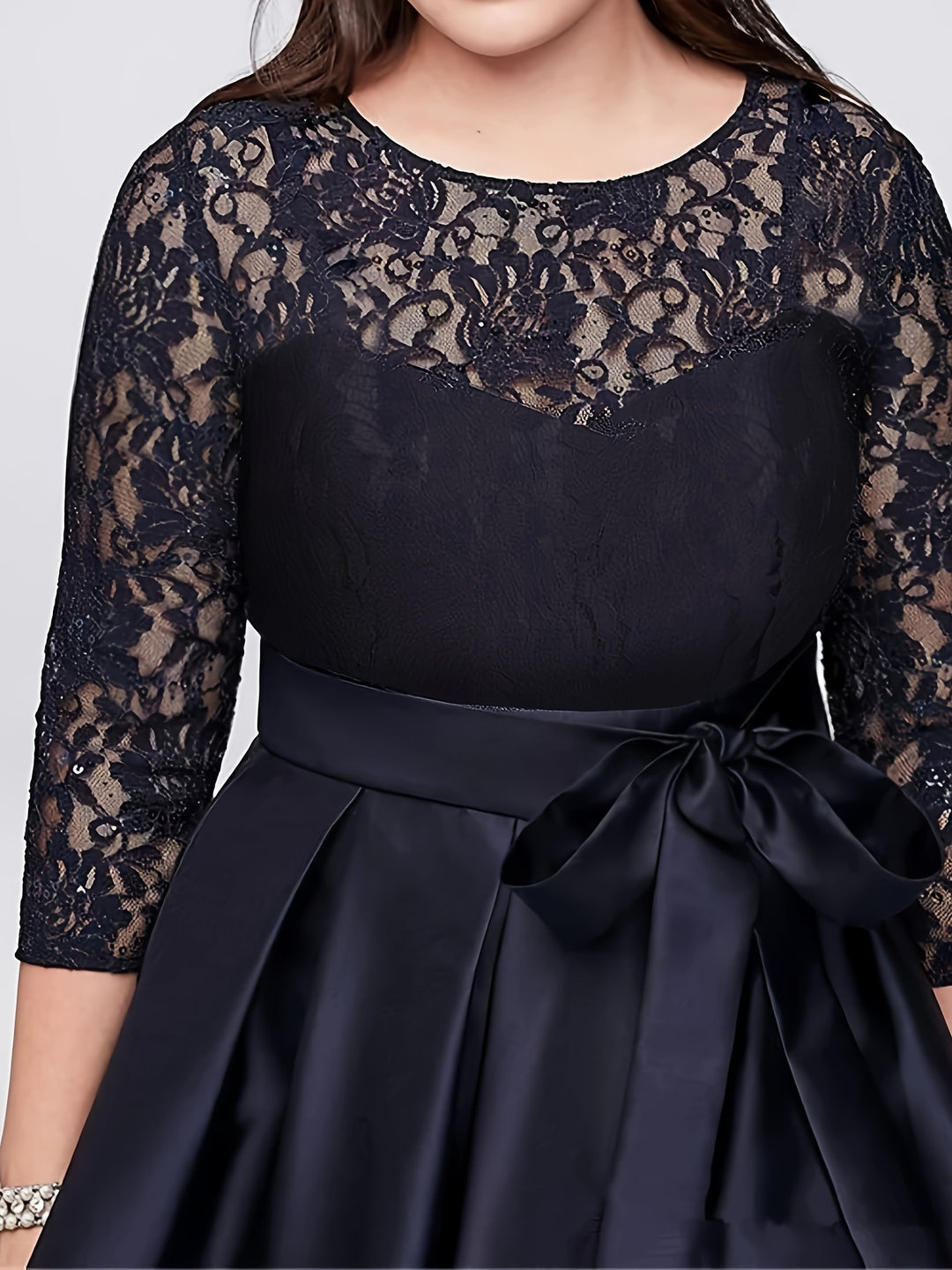 Stunning Plus Size Wedding Dress with Lace Details and Asymmetrical Hemline