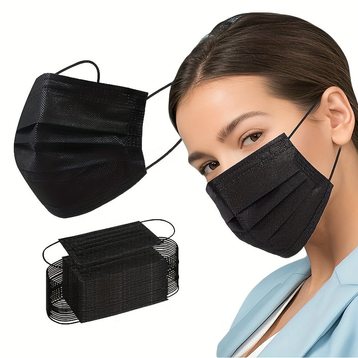 50 Pcs Disposable 3 Layer Face Mask, Elastic Earloop, Medical Grade, Breathable, Suitable For Home, School, Office, Restaurants, Outdoors, Daily Supplies