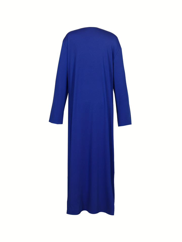 Plus Size Sexy Outfits Two Piece Set, Women's Plus Solid Long Sleeve Open Front Cardigan & Bodycon Tube Dress Outfits Two Piece Set