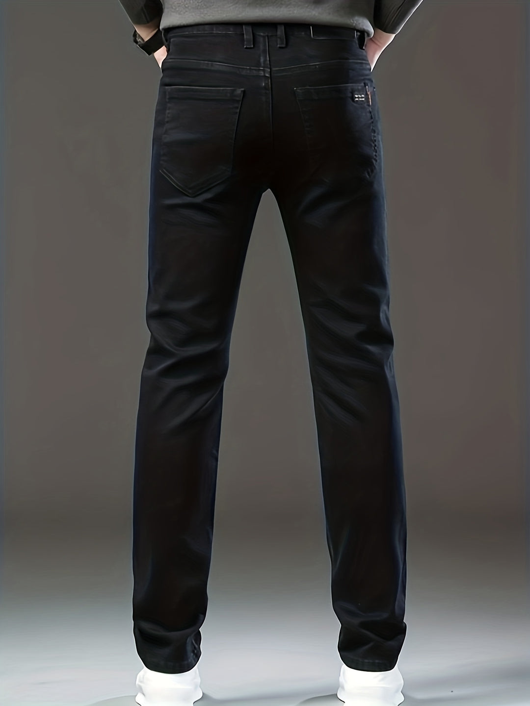 Slim Fit Straight Leg Jeans, Men's Casual Stretch Trousers For Business