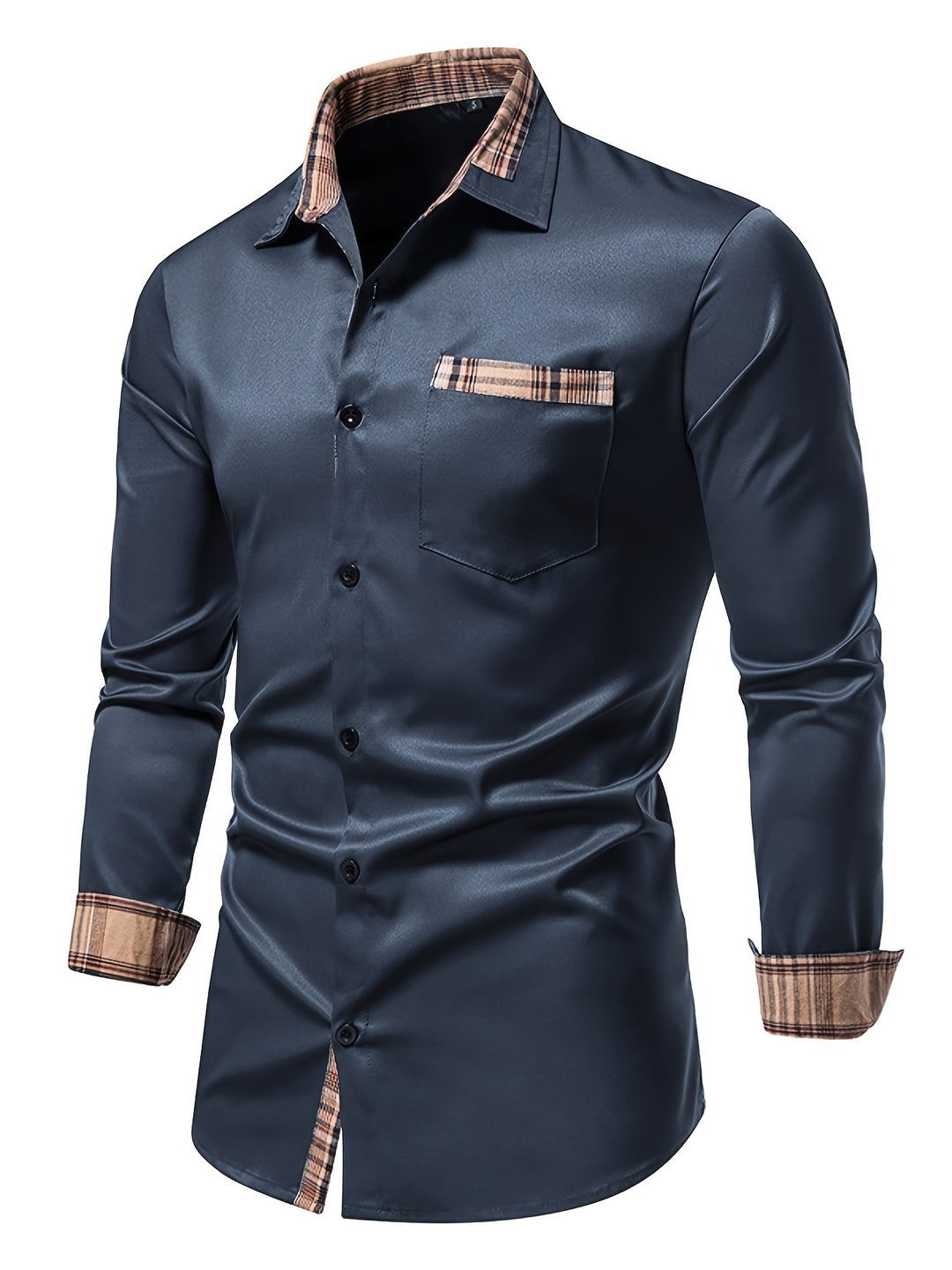 Men's Casual Plaid Button Down Shirt