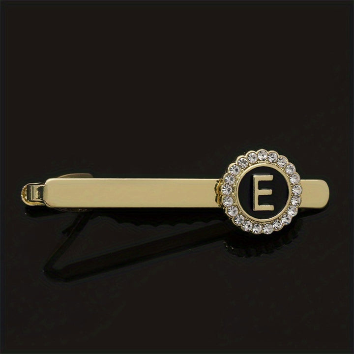 Men's Tie Clip Zirconia Initial Letter Lapel Clip Tie Clip Tie Accessories