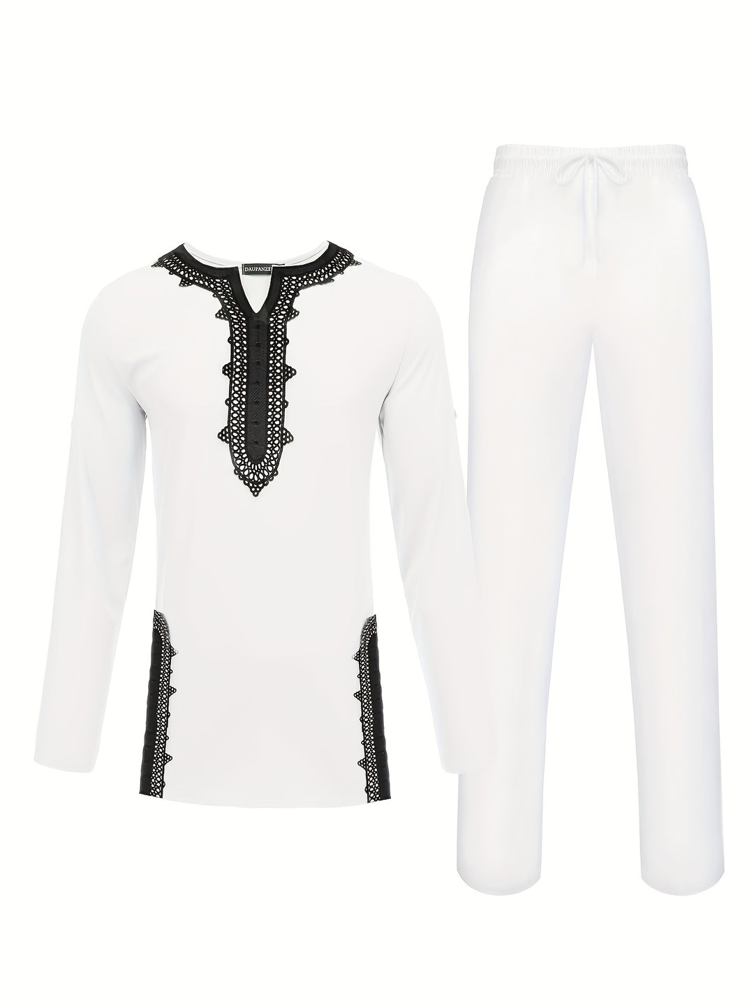 Men’s Two-piece Suits, Long Sleeve Tops & Pants Set, Formal Party African Men Dashiki Suit Shirt Pants Set Traditional Clothes Formal Dress