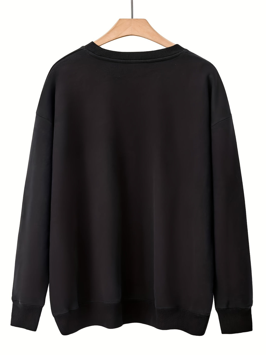 Plus Size LOVE Print Sweatshirt, Casual Long Sleeve Crew Neck Sweatshirt, Women's Plus Size Clothing