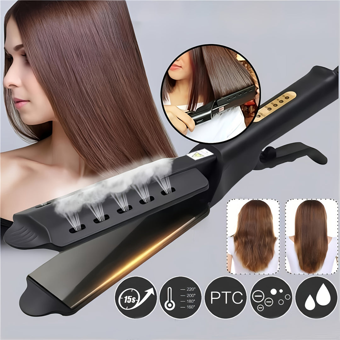 Hair Straightener With Four-gear Temperature Adjustment, Ceramic Tourmaline Ionic Flat Iron Curling Iron Hair Curler For Women