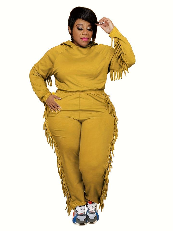 Stylish Plus Size Hoodie and Pants Set for Women, Perfect for Casual Wear