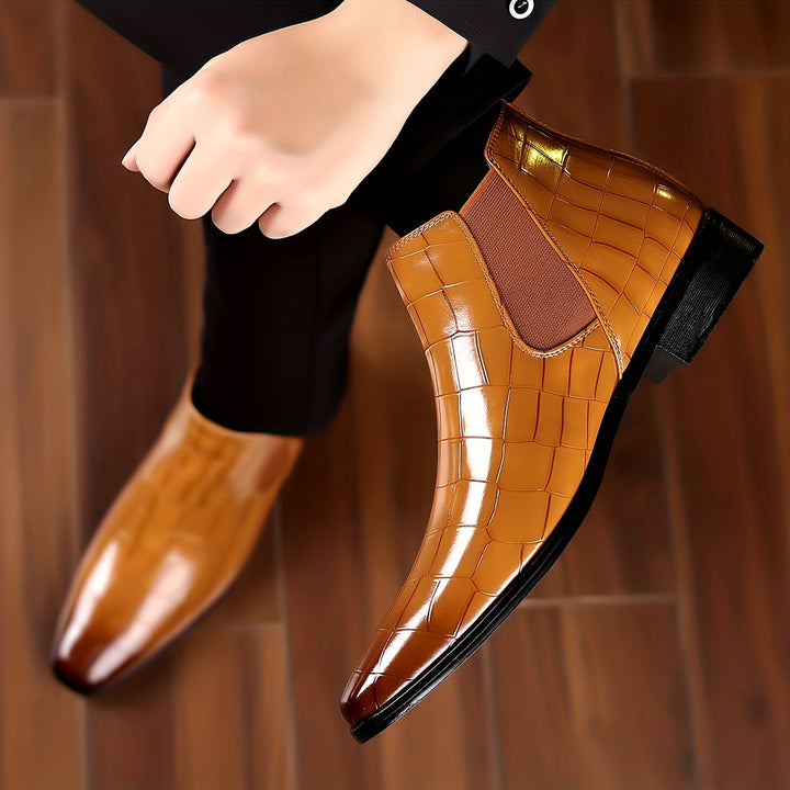 Men's Chelsea Boots, Casual Walking Shoes, Slip-on Sleek Boots