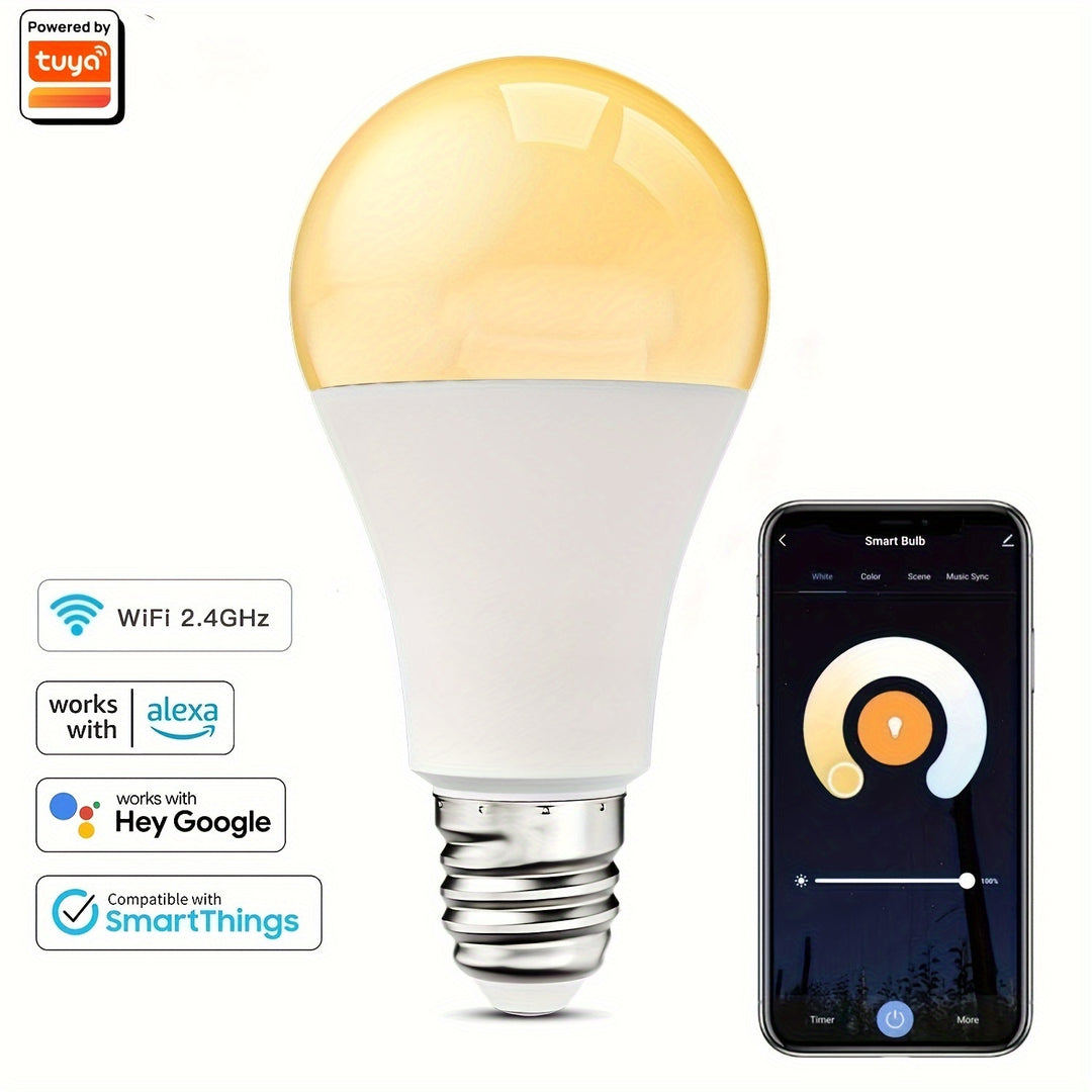 Smart Light Bulbs, WiFi LED Light Bulb, Dimmable Smart Bulb Works With Alexa, Google Home, SmartThings, Warm White& Cool White(2700K-6500K), 2.4Ghz, 850LM, E26, A19, 9W