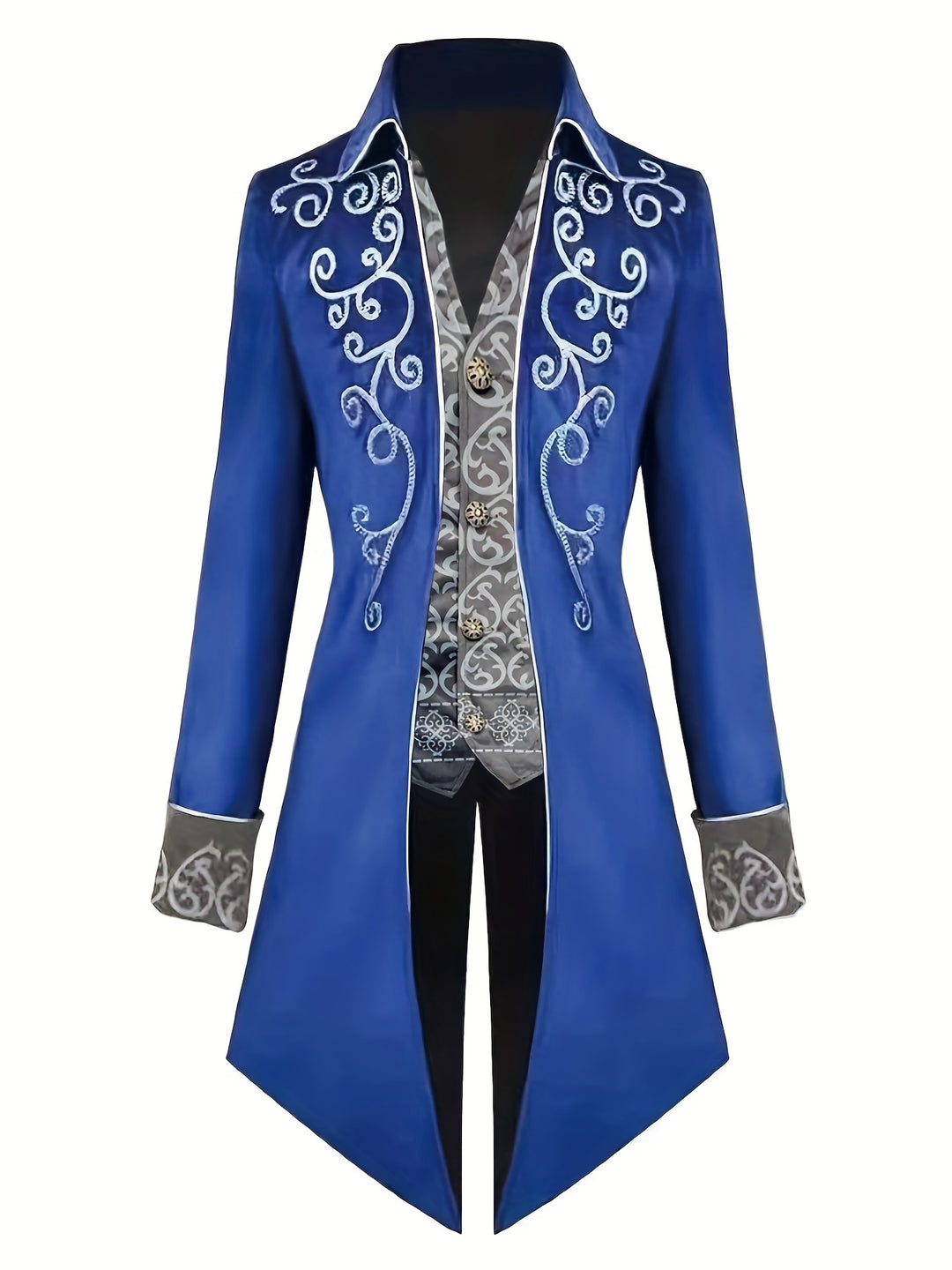Retro Steampunk Gothic Embroidered Victorian Jacket Vintage Tailcoat Medieval Frock Coat Renaissance Costume For Men