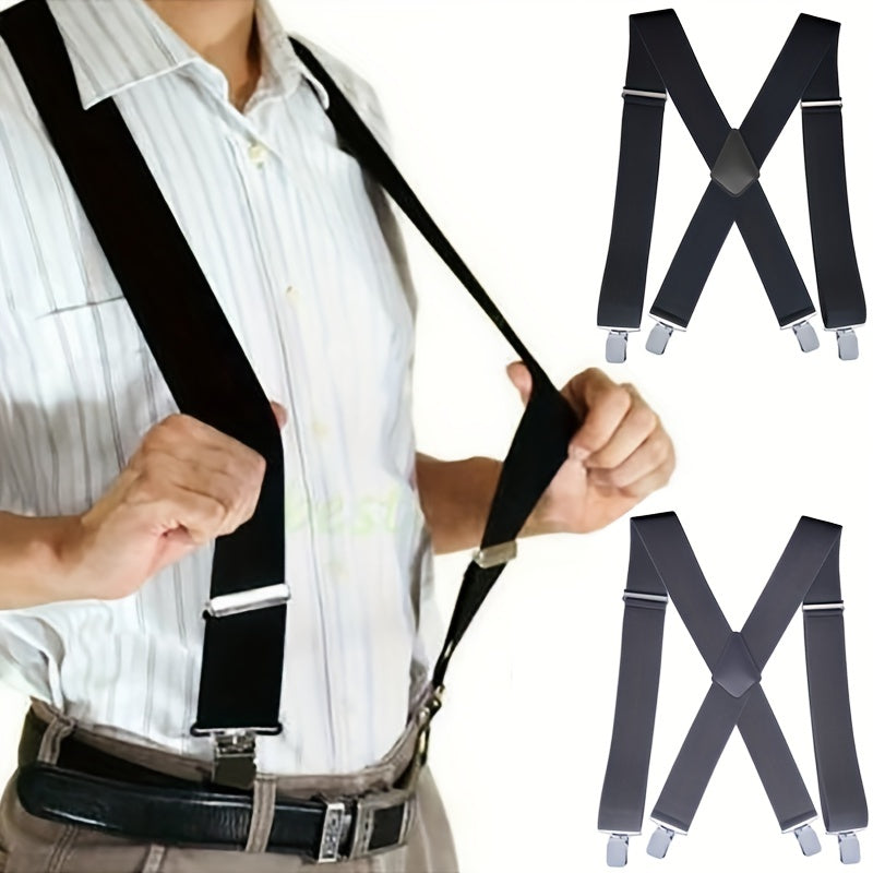Men's Casual X-shape Adjustable Elastic Suspenders Braces