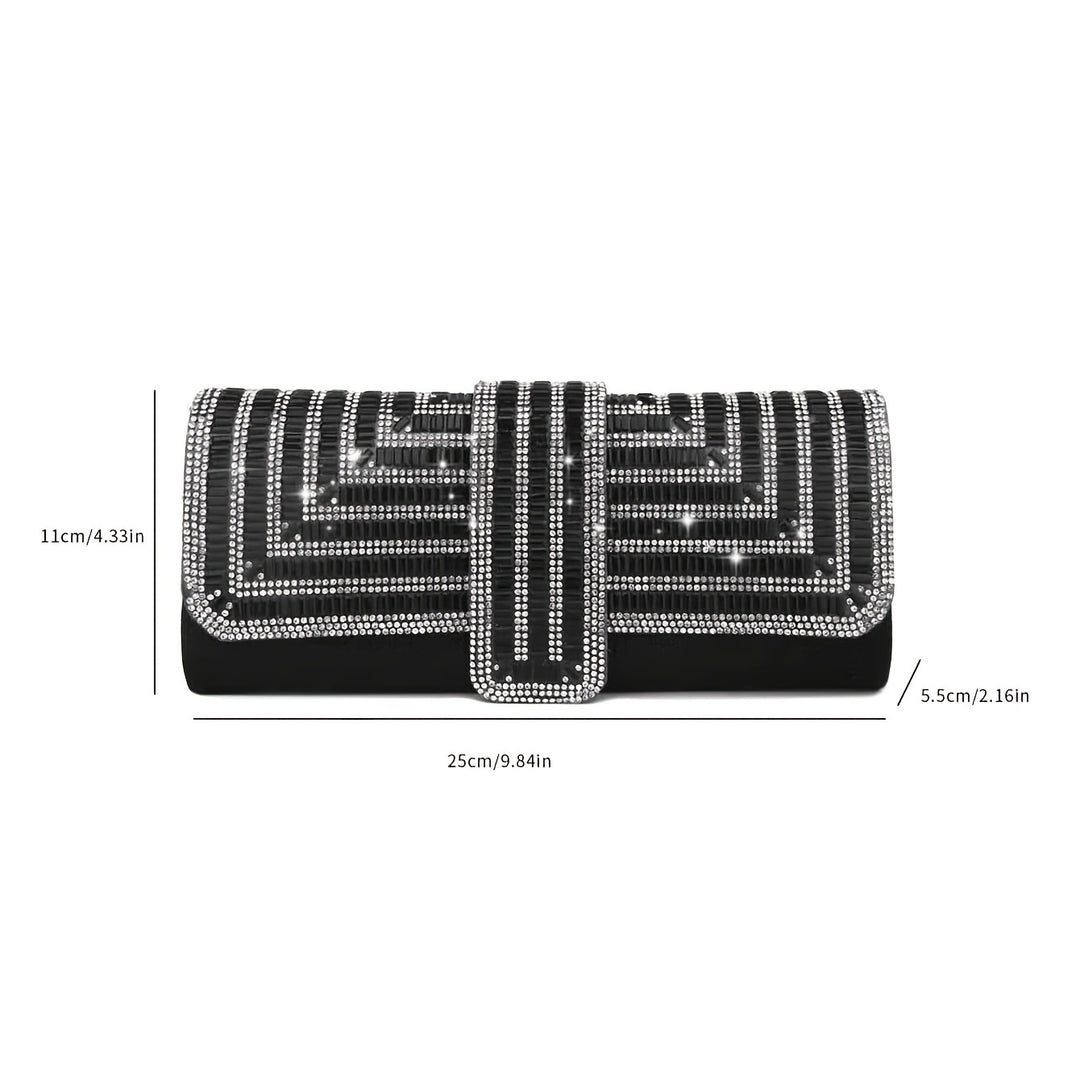 Rhinestone Evening Clutch Bag For Women, Fashion Envelope Clutch Prom Purse, Shiny Crystal Cocktail Party Bag