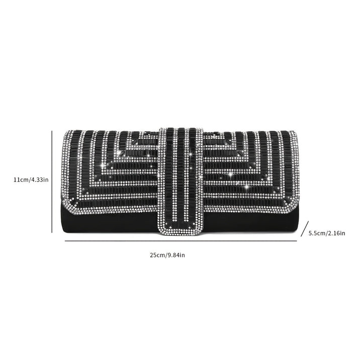 Rhinestone Evening Clutch Bag For Women, Fashion Envelope Clutch Prom Purse, Shiny Crystal Cocktail Party Bag