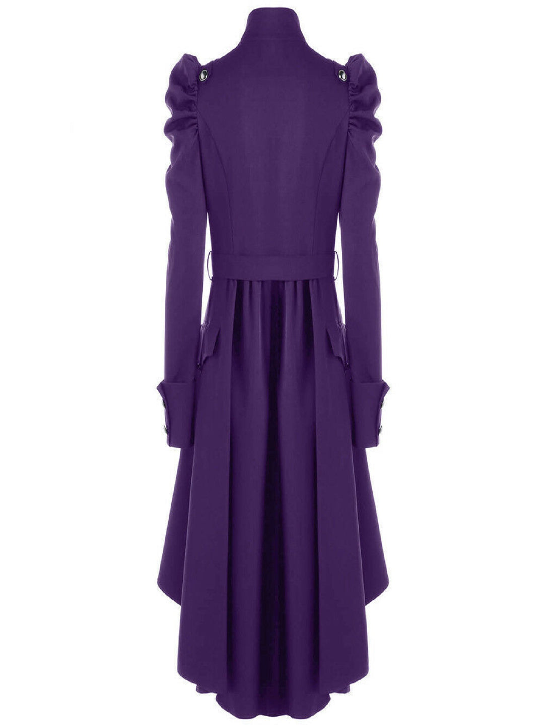 Solid Double Breasted Pea Coat, Belted Buckle Spring Mid-Long Lapel Outerwear, Women's Clothing