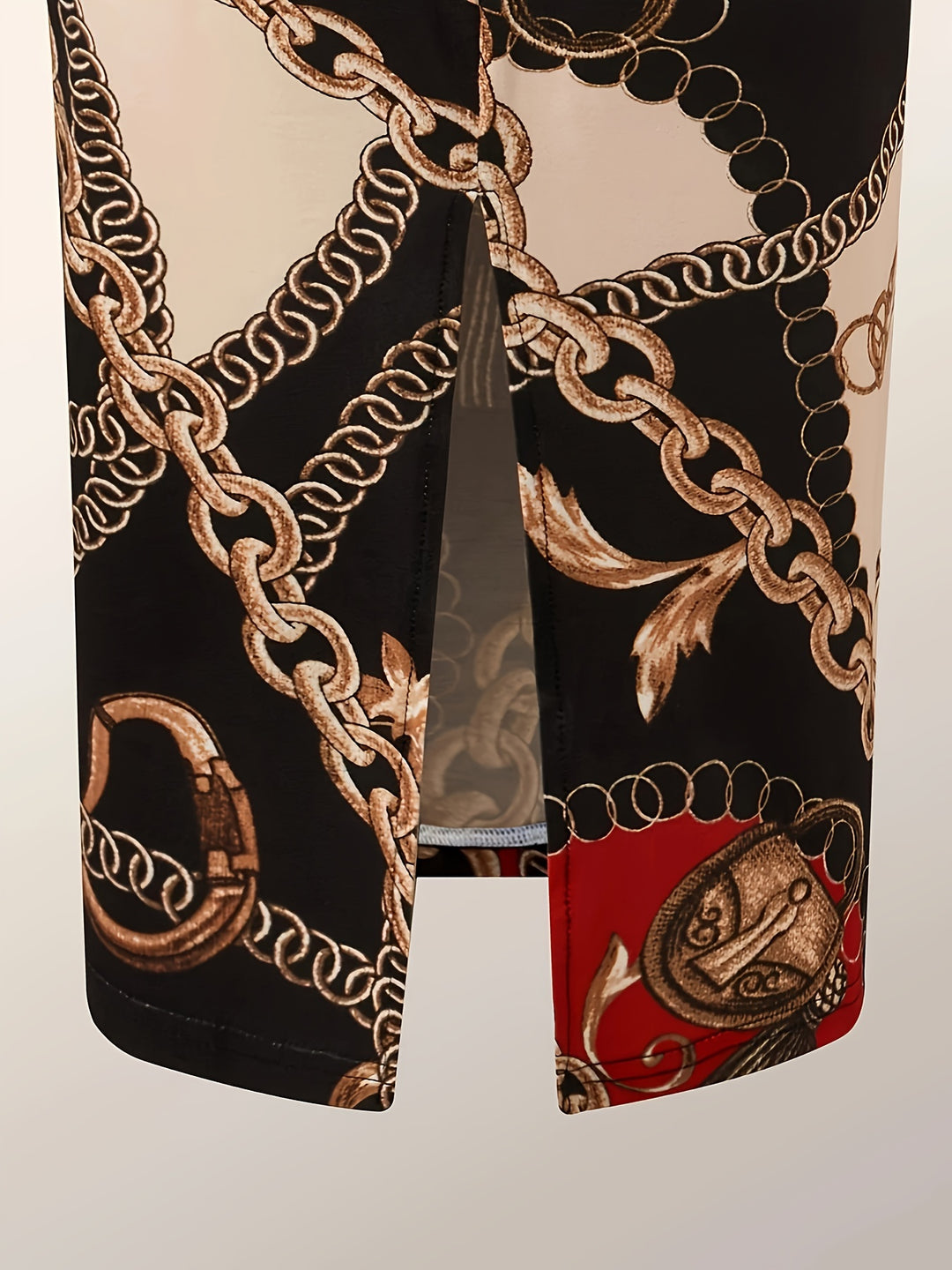 Plus Size elegant Outfits Set, Women's Plus Baroque Print Long Sleeve Open Front Cardigan & Tube Bodycon Midi Dress Outfits Two Piece Set