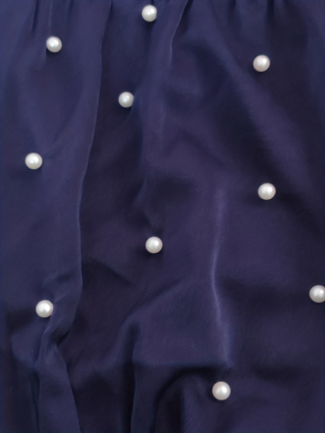 Plus Size Elegant Dress, Women's Plus Plain Faux Pearl Decor Knot Front Loose Fit Maxi Party Dress