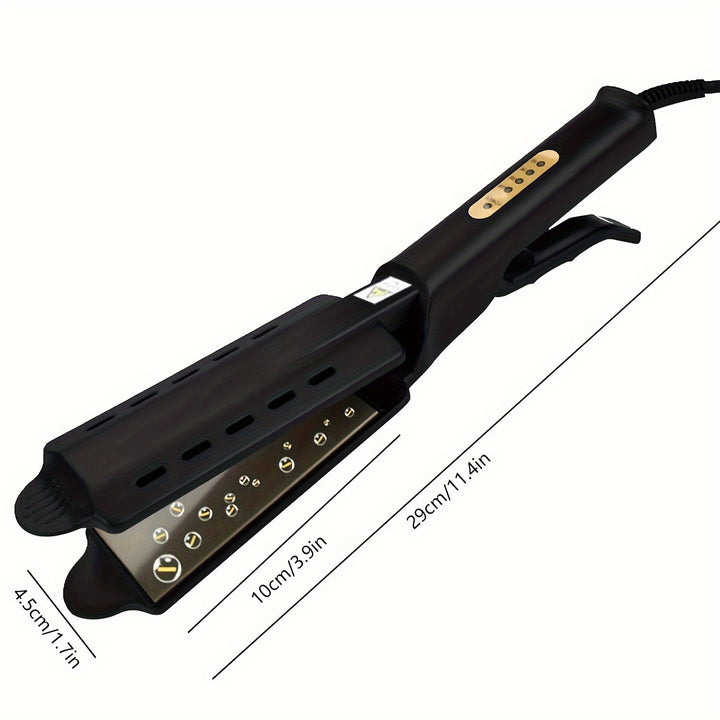 Hair Straightener With Four-gear Temperature Adjustment, Ceramic Tourmaline Ionic Flat Iron Curling Iron Hair Curler For Women