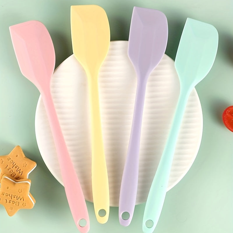 5pcs/6pcs, Large and Small Silicone Spatulas, Oil Brush, and Long Macaron Spatula - Essential Baking Supplies for Cakes, Cheese, and More