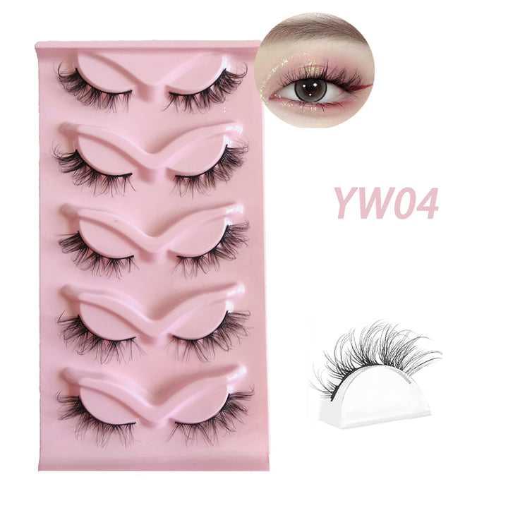 5 Pairs Cat Eye Fox Eye Imitation Mink False Eyelashes Sexy Lashes Extension Makeup