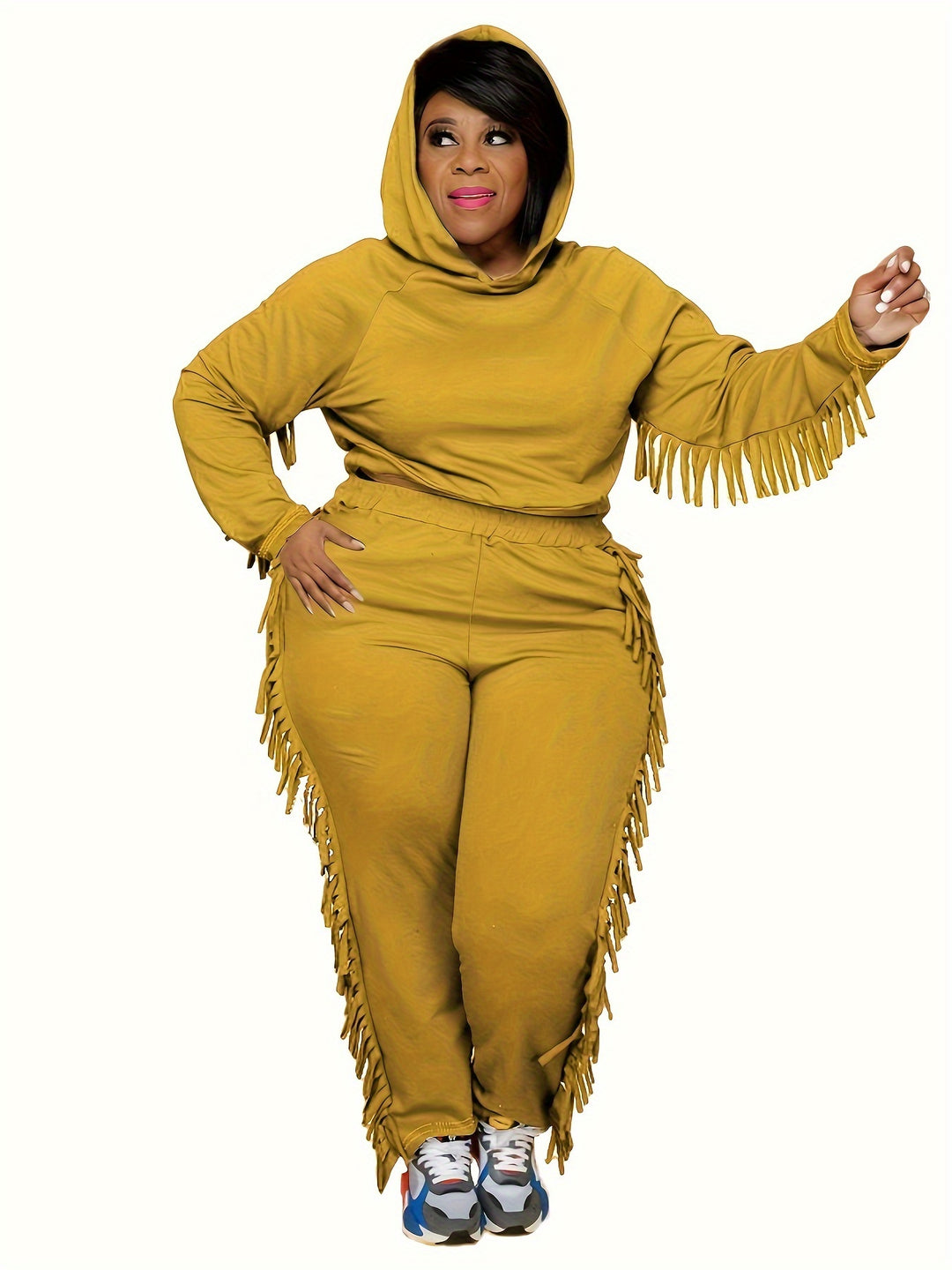 Stylish Plus Size Hoodie and Pants Set for Women, Perfect for Casual Wear