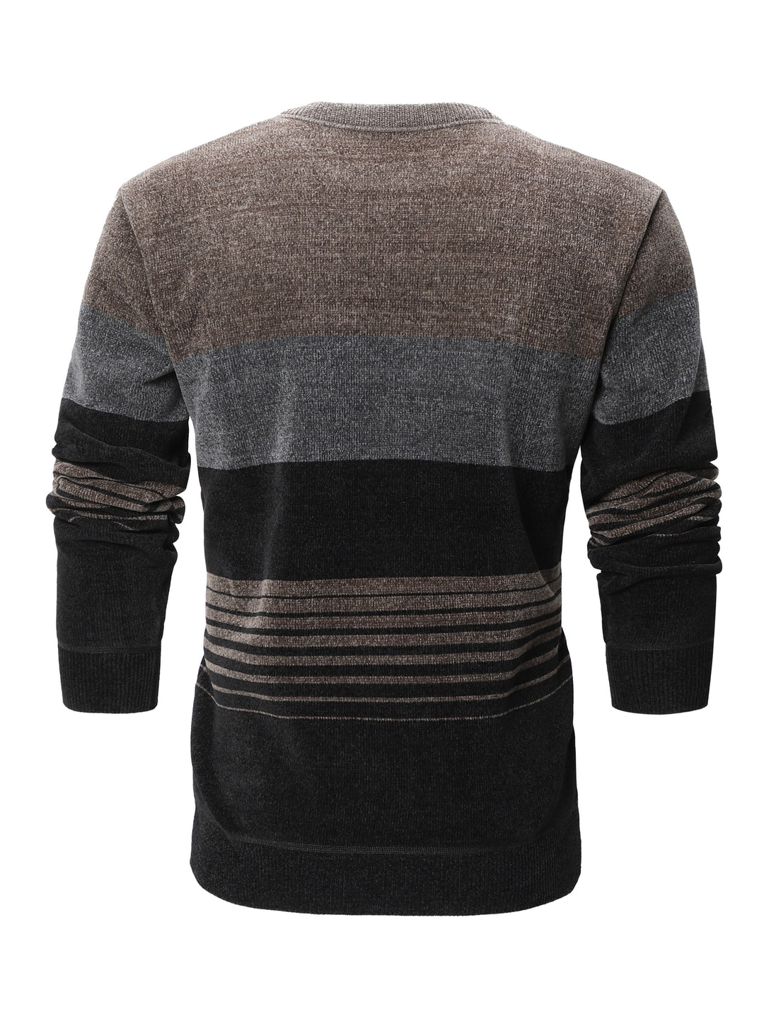 All Match Knitted Color Block Sweater, Men's Casual Warm Mid Stretch Crew Neck Pullover Sweater For Men Fall Winter