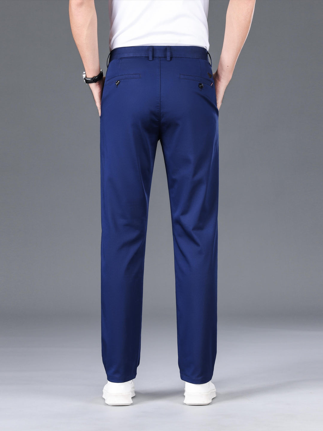 Classic Design Dress Pants, Men's Formal Solid Color Slightly Stretch Dress Pants For Spring Summer Business
