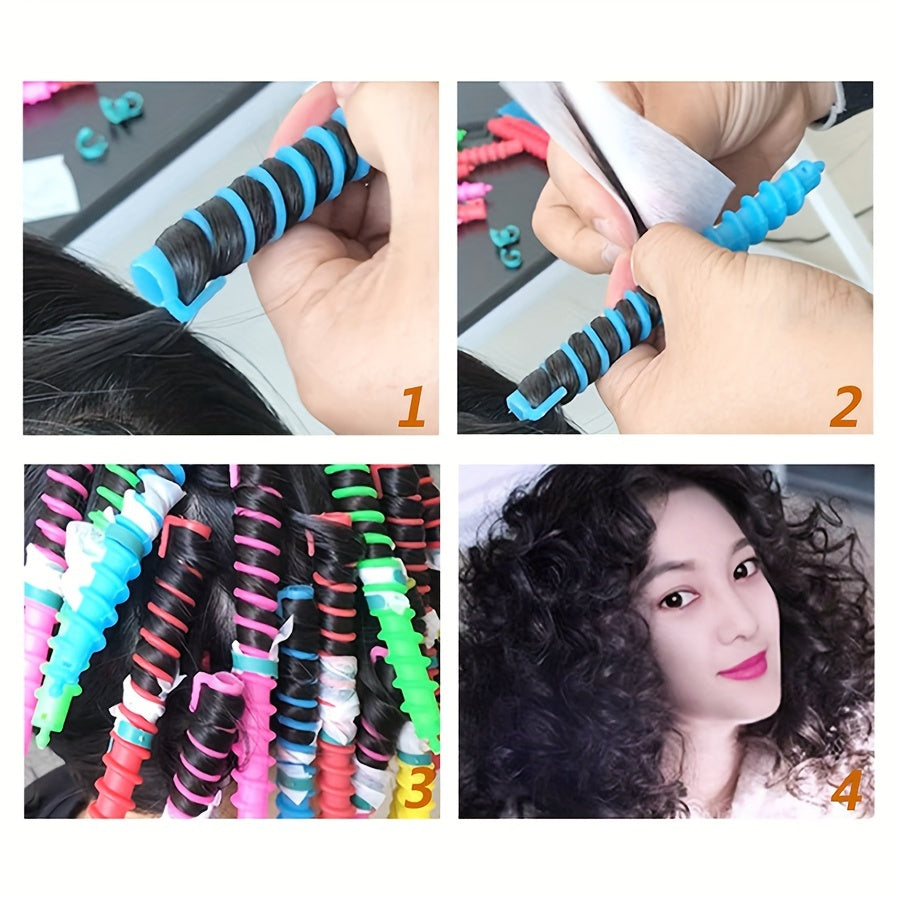 20pcs Hair Curler Set Spiral Hair Perm Rods DIY Plastic Long Barber Hairdressing Styling Curling Perm Rods