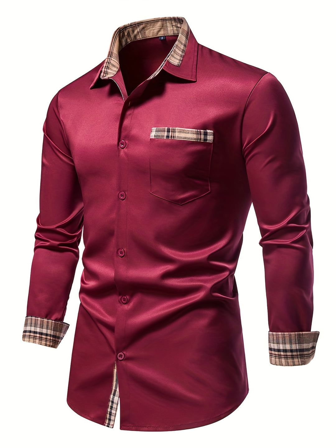 Men's Casual Plaid Button Down Shirt