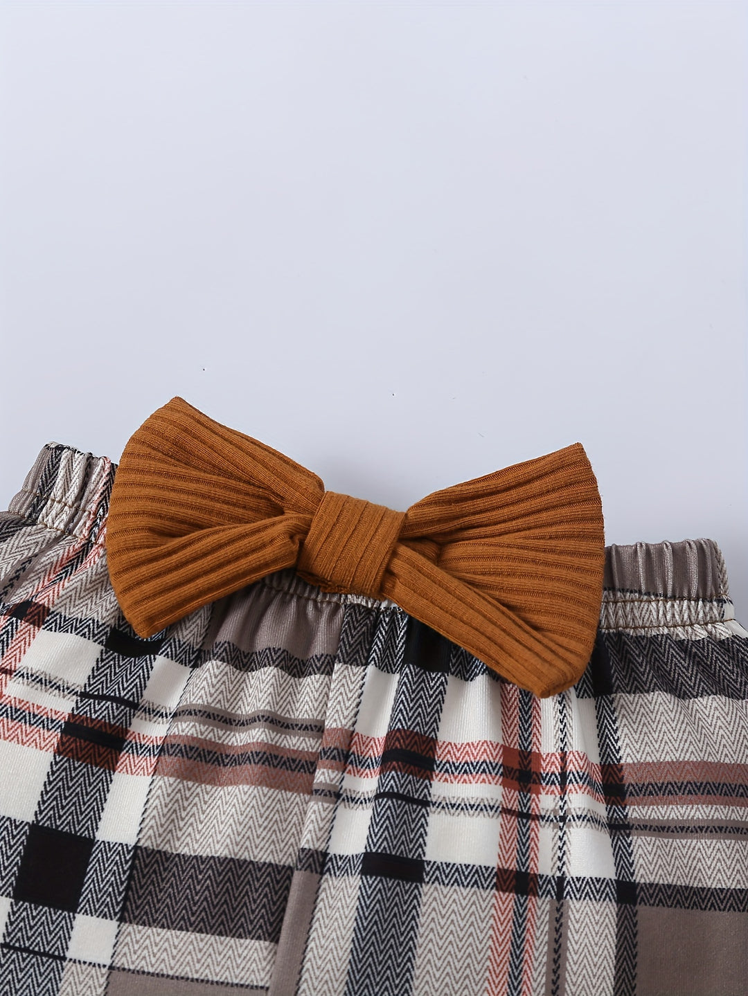 Newborn Baby Girl Outfits Fall Outfits, Infant Pit Striped Triangle Romper + Plaid Flared Pants With Headband Baby Winter Casual Outfits For 0-18 Months Babies