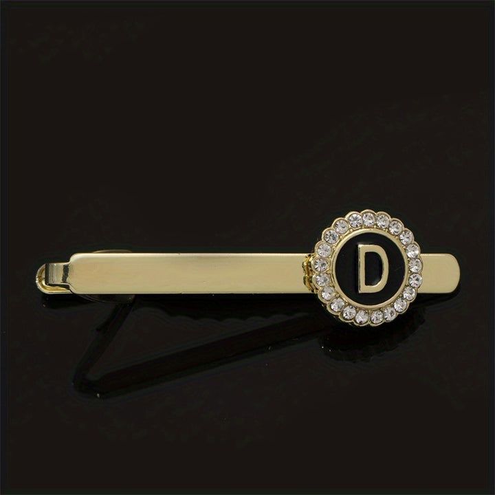 Men's Tie Clip Zirconia Initial Letter Lapel Clip Tie Clip Tie Accessories