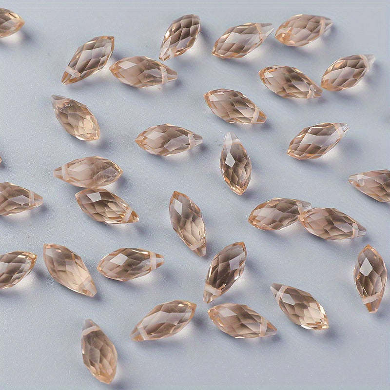 About 100pcs Teardrop Shape Pendants, Imitation Crystal Pendant 6*12mm AB Color Beads Pendants Jewelry Making DIY Supplies For Earrings Necklace Bracelet