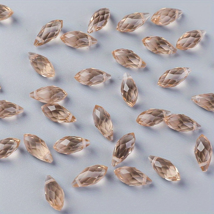 About 100pcs Teardrop Shape Pendants, Imitation Crystal Pendant 6*12mm AB Color Beads Pendants Jewelry Making DIY Supplies For Earrings Necklace Bracelet