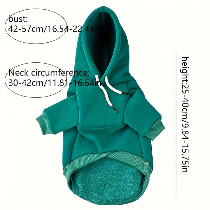 Small Dog Hoodie with Back Pocket - Hand Wash, Knit Fabric - 65% Cotton, 35% Polyester