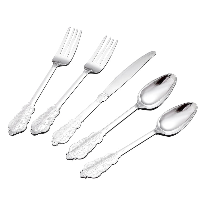 30pcs, Silvery Plastic Silverware, Silvery Plastic Tableware Including 10 Silvery Plastic Forks, 10 Spoons And 10 Knives, Premium Silver Disposable Cutlery Set For Parties, Holidays, Weddings, Hand Washable And Reusable