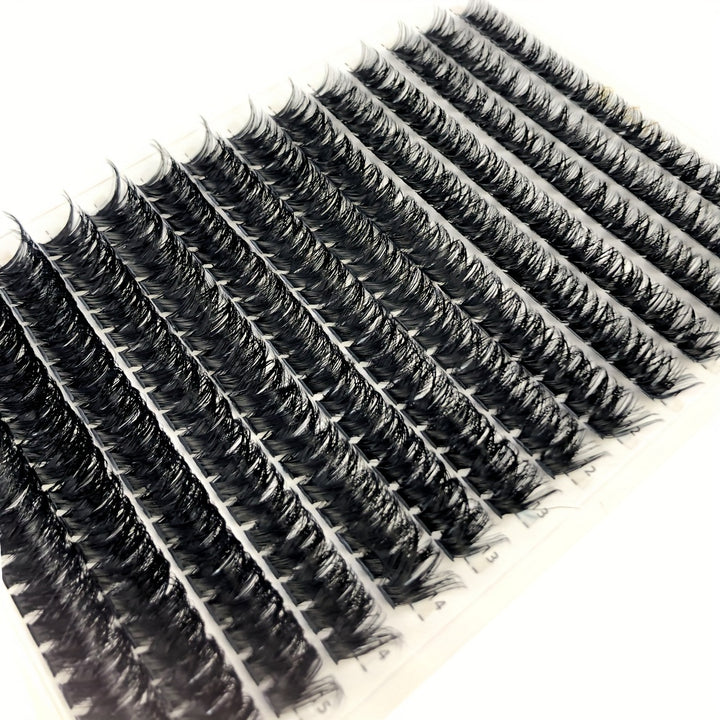 80D Faux Mink Eyelashes 280 Cluster 0.07mm D Curled 9-16mm Mixed Natural Eyelash Extension 3D Russian Strip Personal Eyelash Makeup Tool