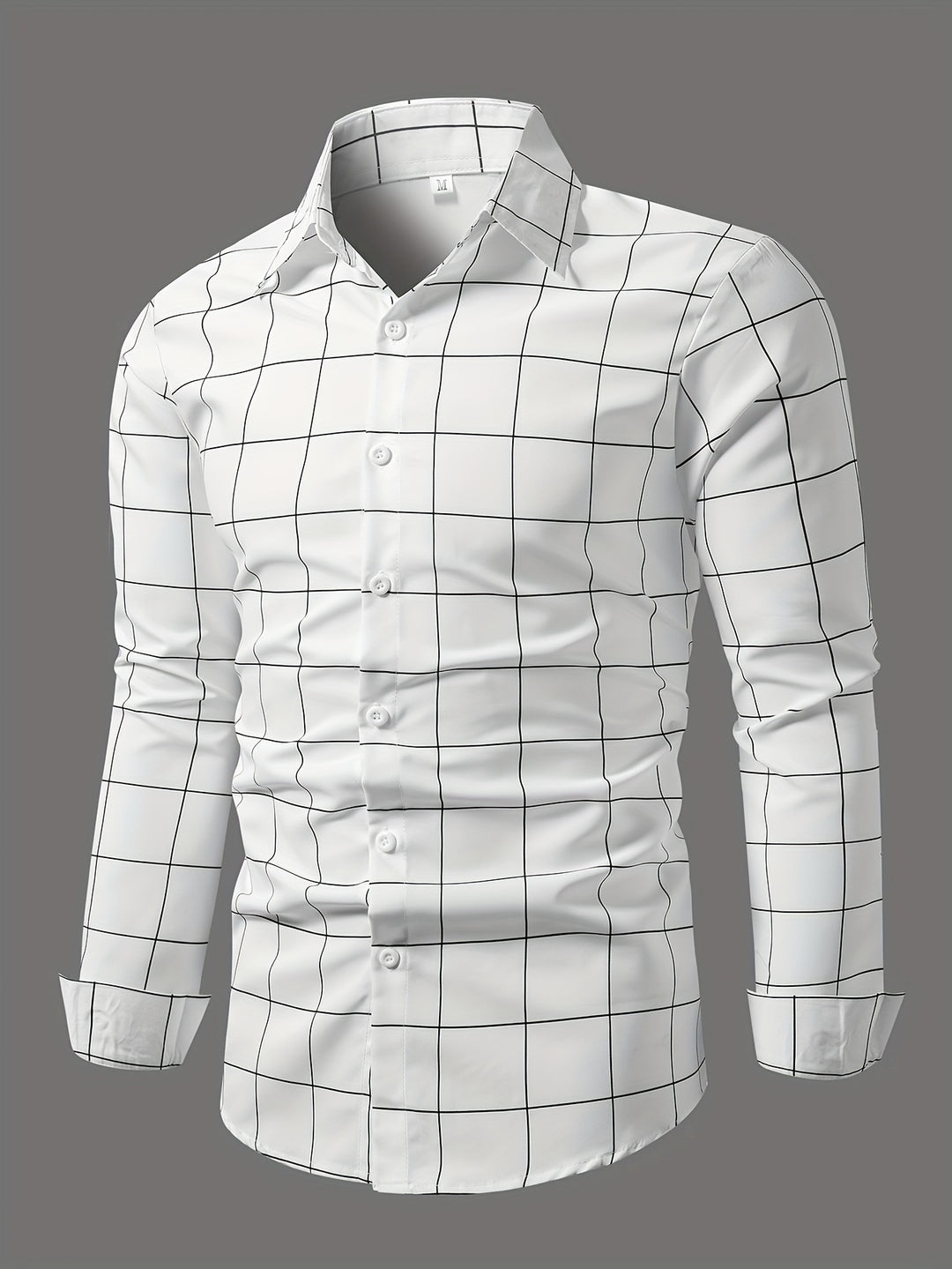 Simple Stripe And Plaid Pattern, Men's Casual Daily Long Sleeve Lapel Shirt For Spring Fall