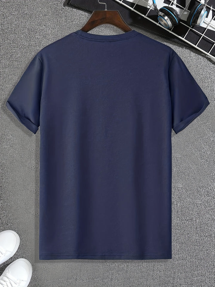 The Greatest Mistake You Can Make Is To Die Without Jesus Letter Print Men's Casual Short Sleeve Crew Neck T-shirt, Fashion Graphic Tee Loungewear Pajamas Top Summer Men's Home Clothes