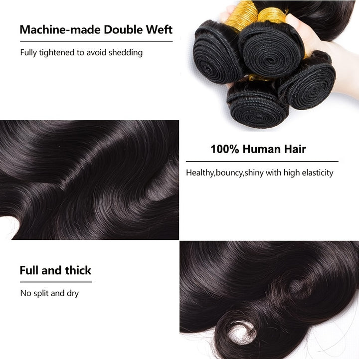 3 Bundles Body Wave Human Hair Bundles 32 Inch 3 Bundle Deals Body Wave Hair Remy Hair Extensions Natural Color