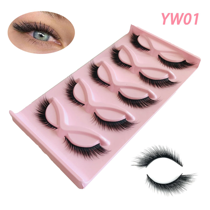 5 Pairs Cat Eye Fox Eye Imitation Mink False Eyelashes Sexy Lashes Extension Makeup