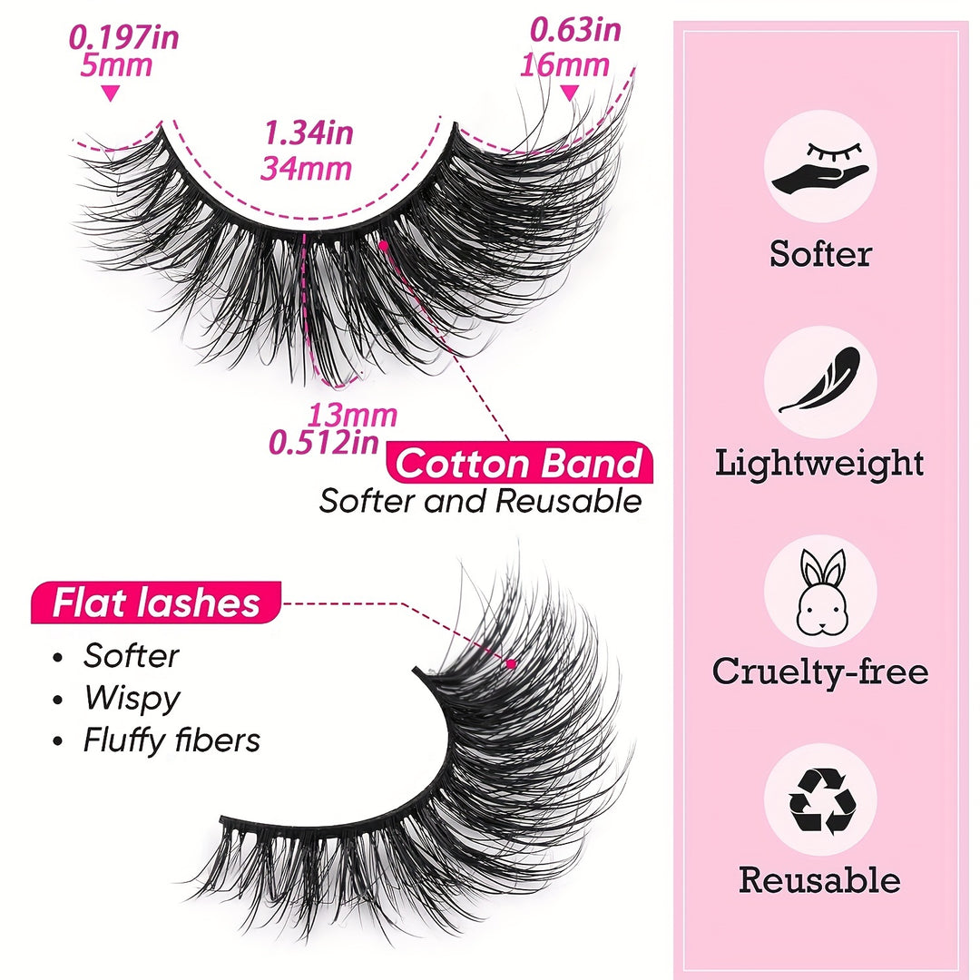 5 Pairs Cat Eye Fox Eye Imitation Mink False Eyelashes Sexy Lashes Extension Makeup