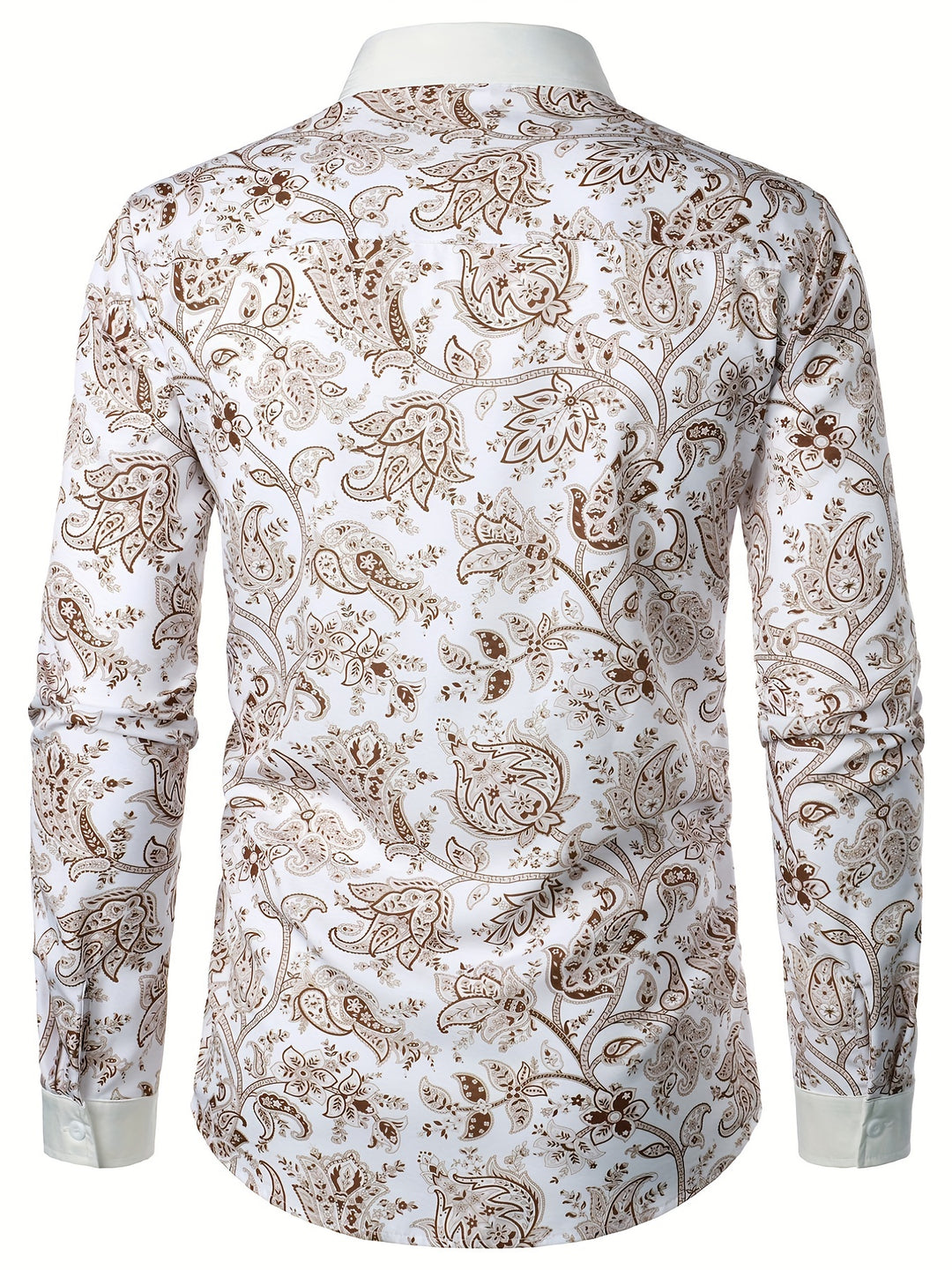 Men's Shirt Top Turn-Down Collar Long Sleeves Shirt Closure Regular Fit Paisley Male Casual Shirt For Daily