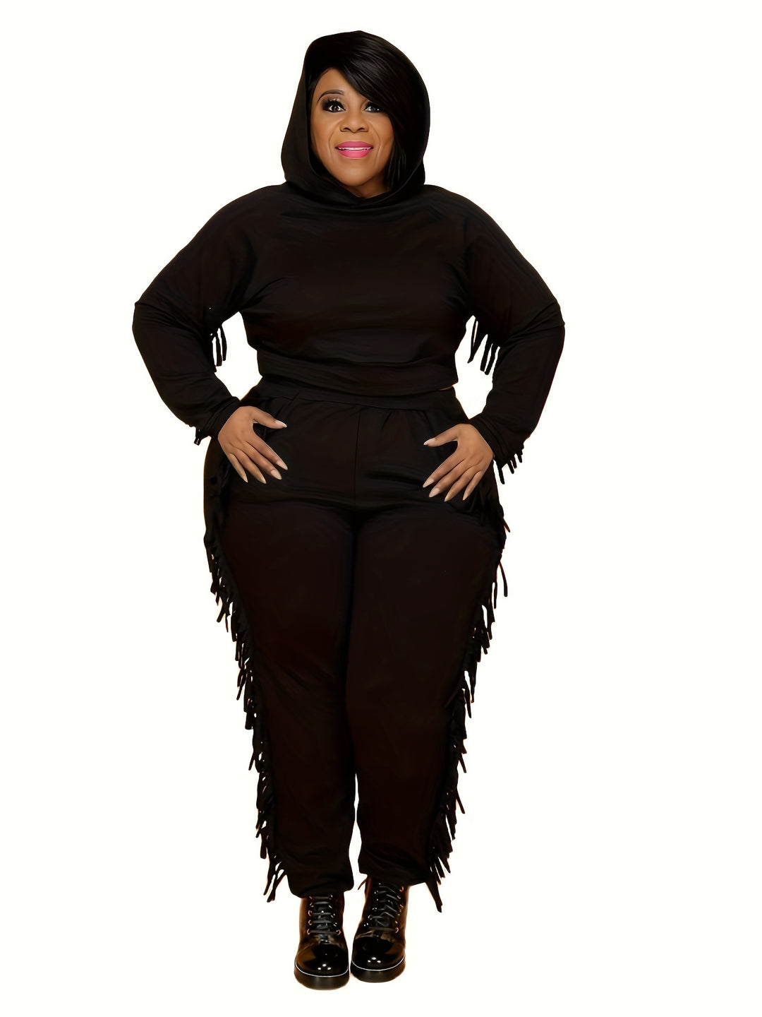 Stylish Plus Size Hoodie and Pants Set for Women, Perfect for Casual Wear