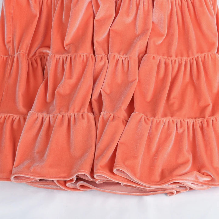 Nerazzurri Velvet Dress - Black White 3/4 Puff Sleeve