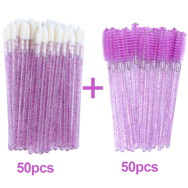 Get Flawless Makeup with 2-in-1 Disposable Brushes - 50pcs for Only $10!