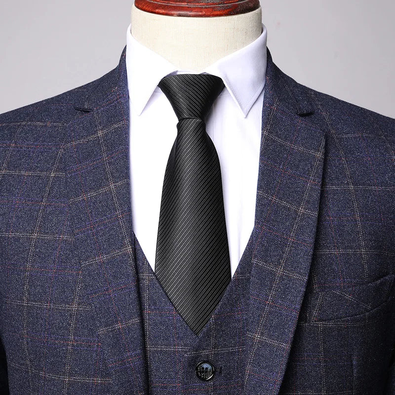 Men's Spring/Autumn Plaid Suit - Slim Fit Business/Casual - Office/Party/Wedding - Shenrun