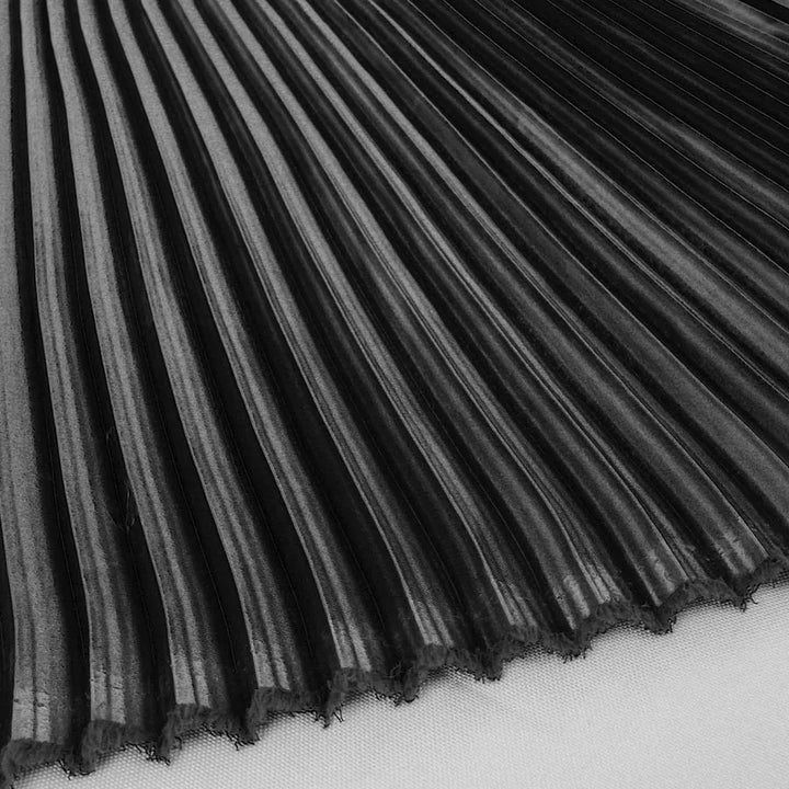 Glossy Pleated Stripes Satin Fabric - 150cm Wide