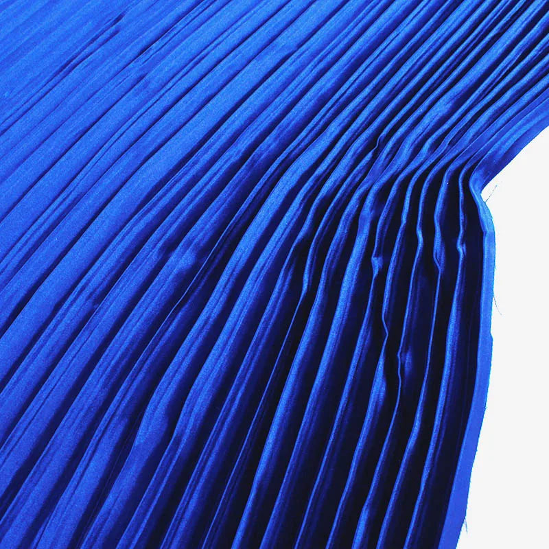 Glossy Pleated Stripes Satin Fabric - 150cm Wide