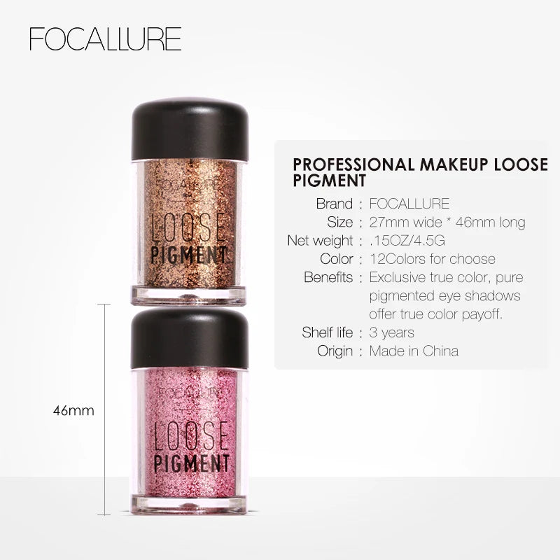 Sparkle & Shine: FOCALLURE 18-Color Glitter Liquid EyeShadow for Long-Lasting Makeup