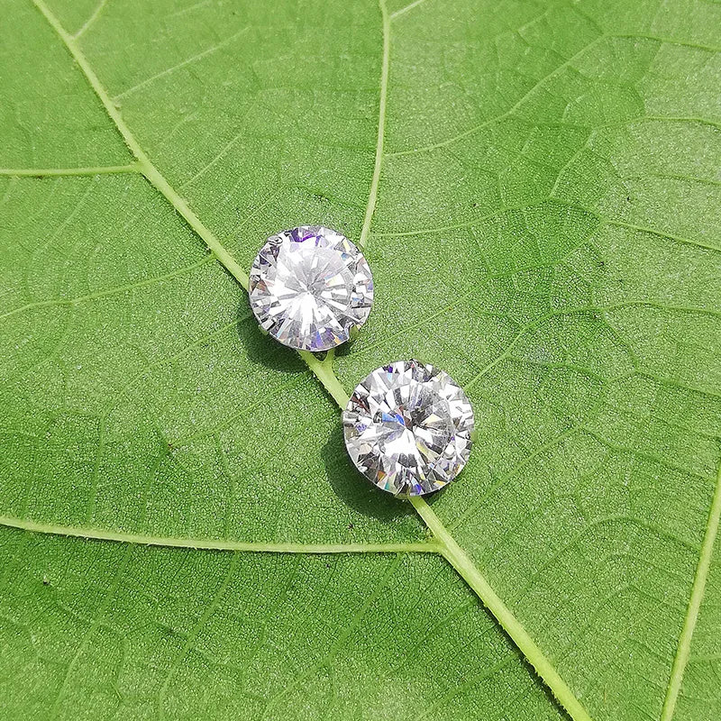 Shining Stainless Stee CZ Stud Earrings for Men 2019 Fashion Jewelry Clear Round Zircon Stone Stud Earring Women Accessories